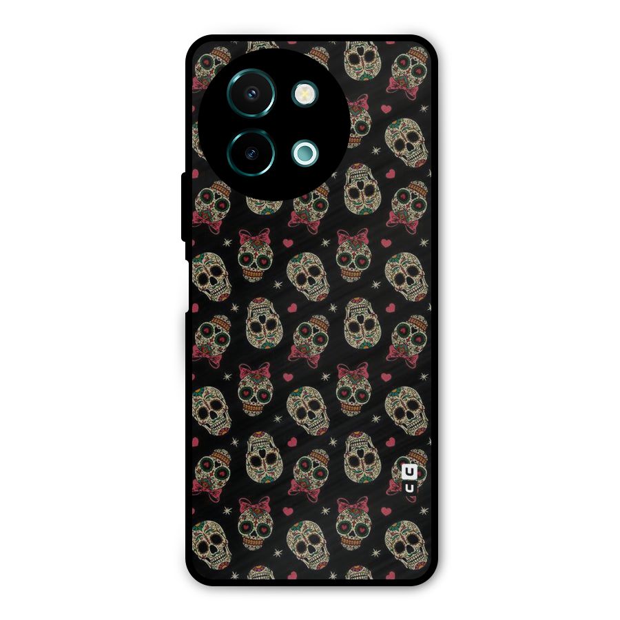 Skull Pattern Metal Back Case for Vivo Y58