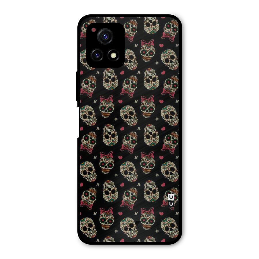 Skull Pattern Metal Back Case for Vivo Y72 5G