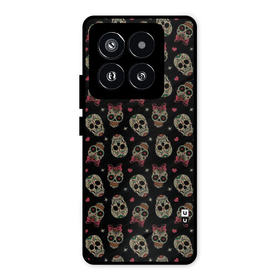 Skull Pattern Metal Back Case for Xiaomi 14 Pro