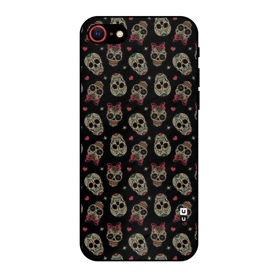 Skull Pattern Metal Back Case for iPhone 7