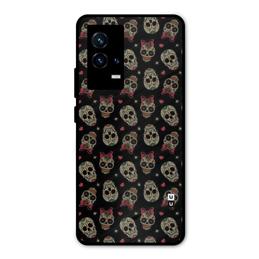 Skull Pattern Metal Back Case for iQOO 9 5G