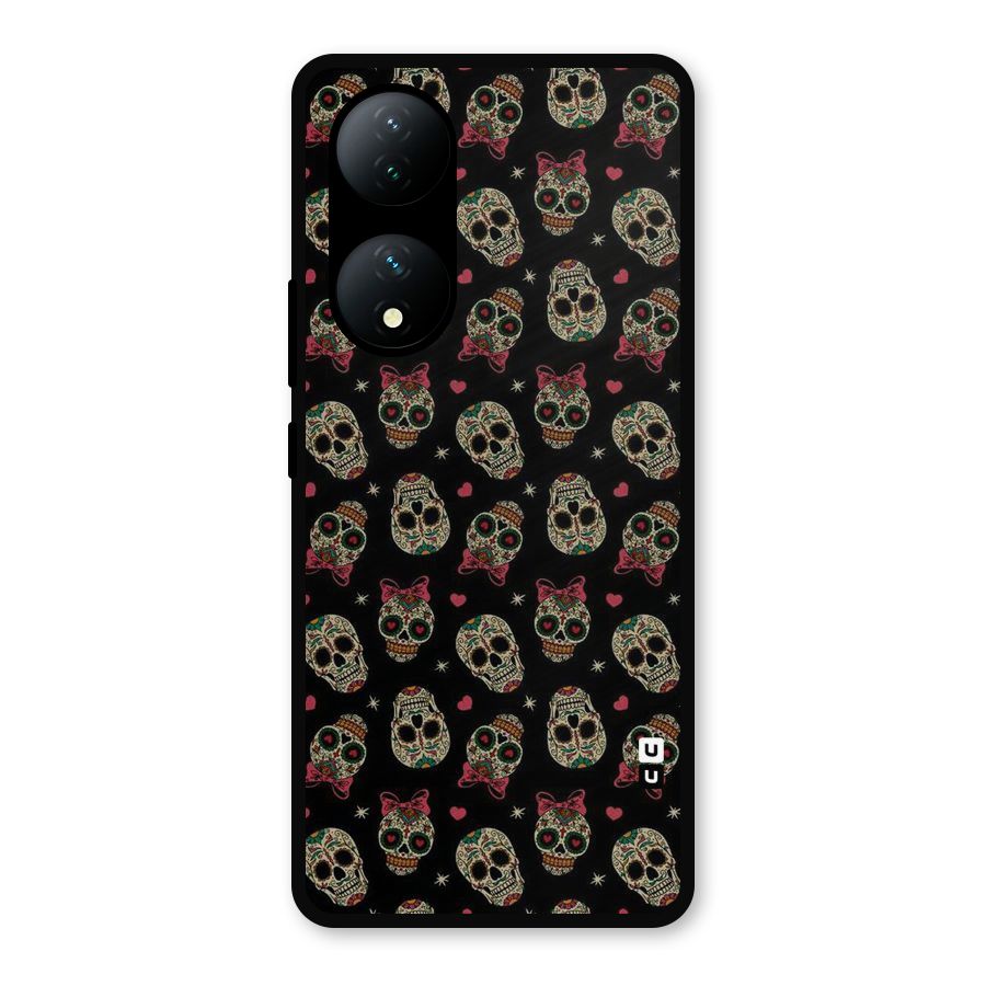 Skull Pattern Metal Back Case for iQOO Z7s