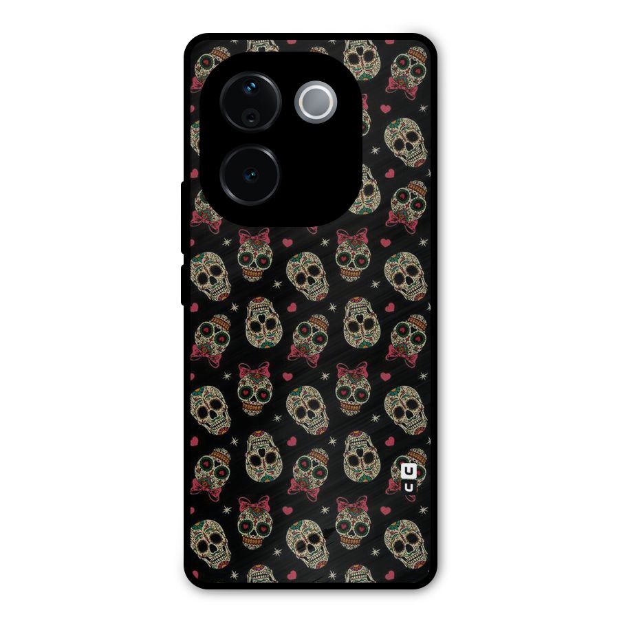 Skull Pattern Metal Back Case for iQOO Z9s Pro
