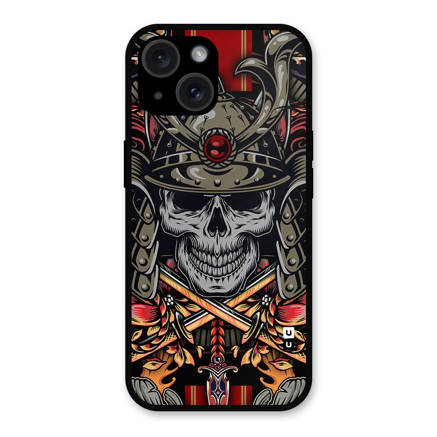 Skull Swords Snakes Metal Back Case for iPhone 15