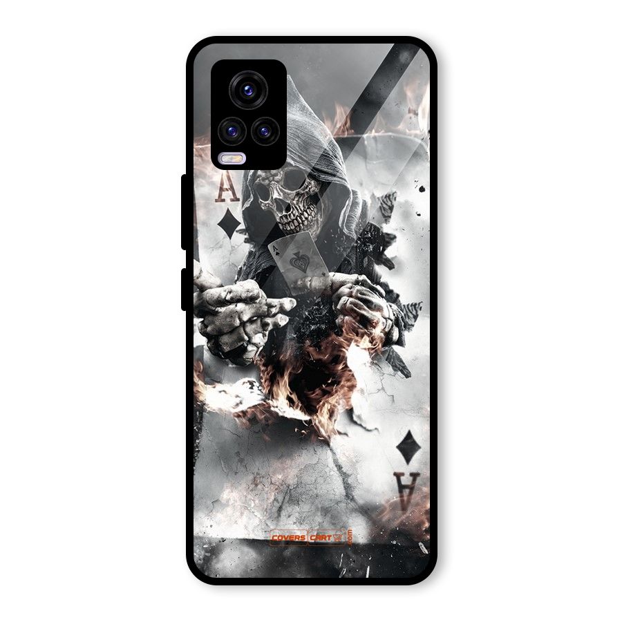 Skull with an Ace Glass Back Case for Vivo V20 2021