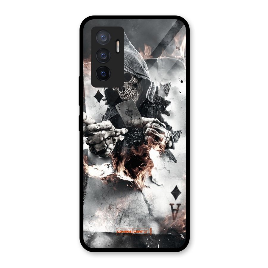 Skull with an Ace Glass Back Case for Vivo V23e