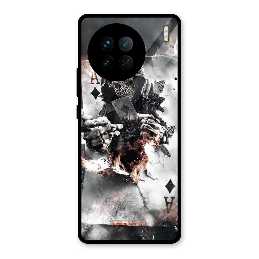 Skull with an Ace Glass Back Case for Vivo X90