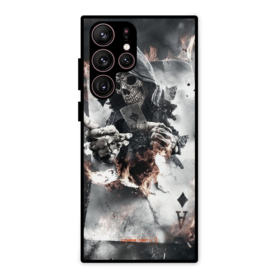 Skull with an Ace Metal Back Case for Galaxy S22 Ultra 5G