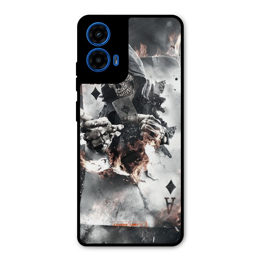 Skull with an Ace Metal Back Case for Moto G45