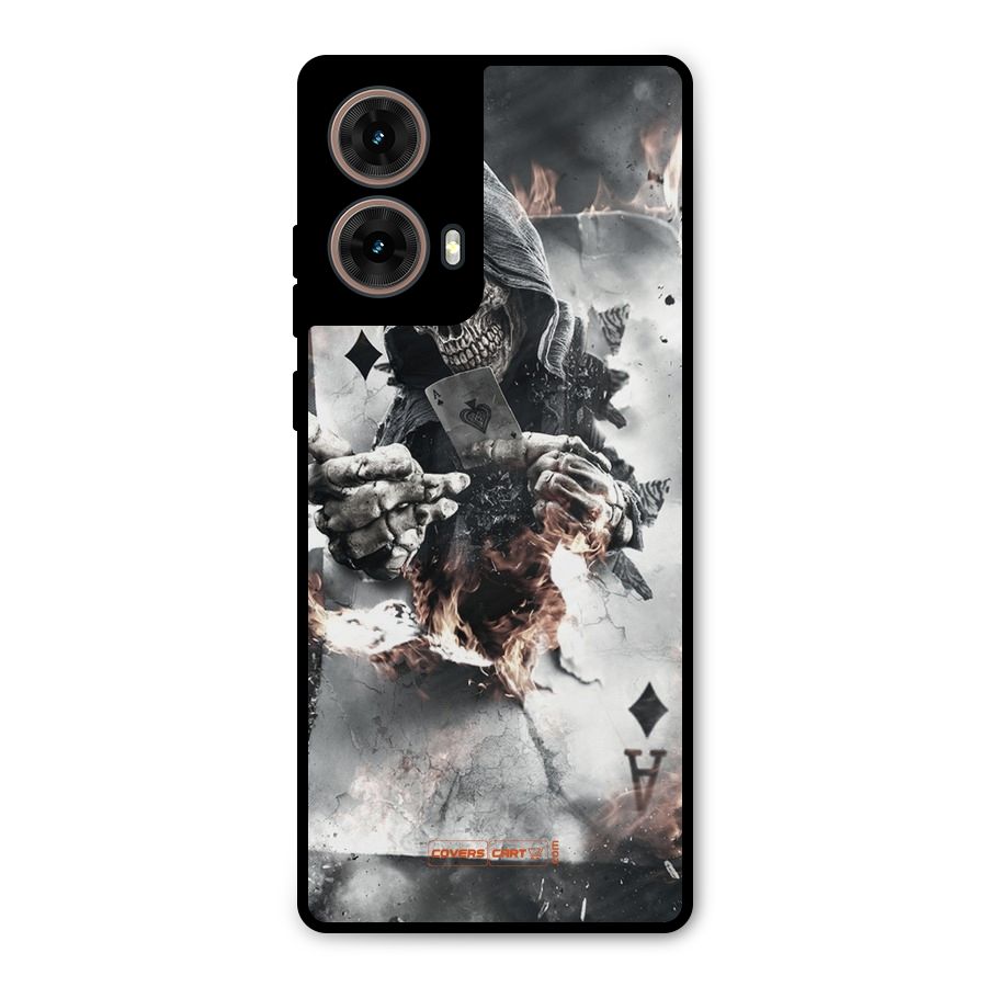 Skull with an Ace Metal Back Case for Moto G85