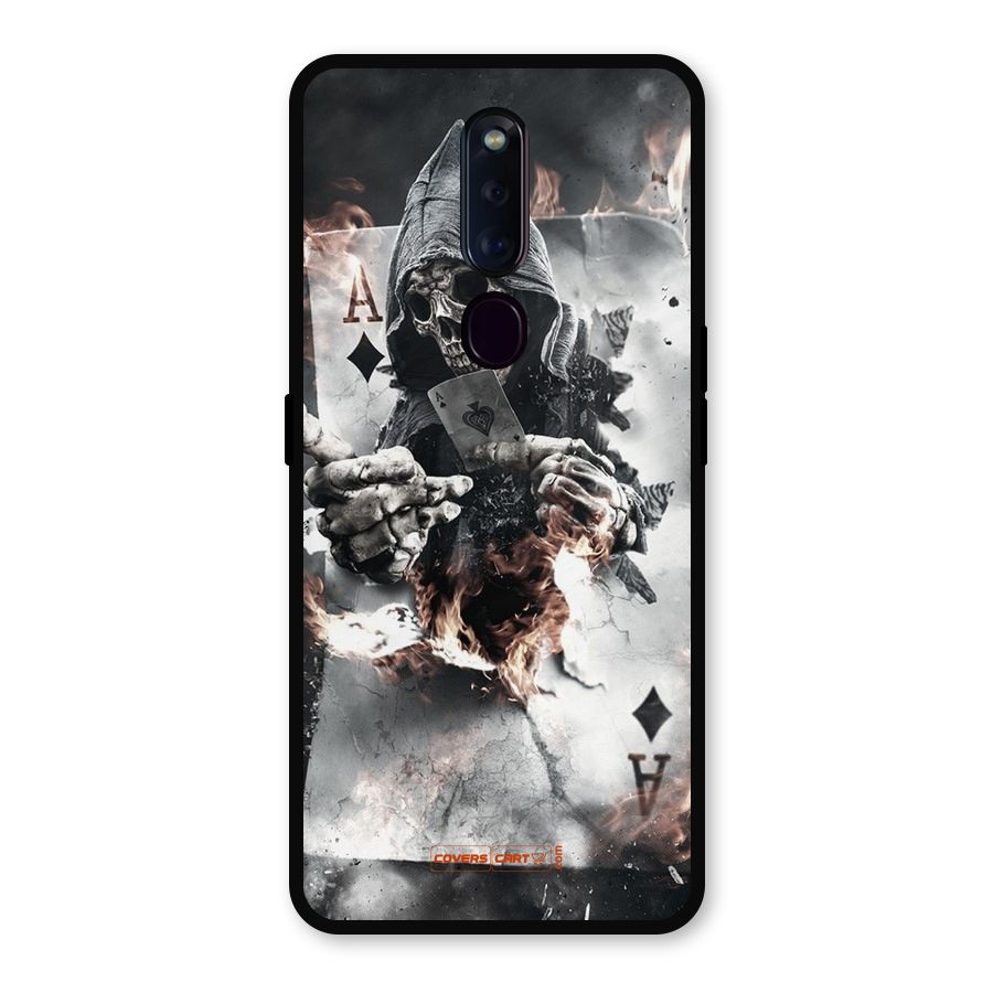 Skull with an Ace Metal Back Case for Oppo F11 Pro