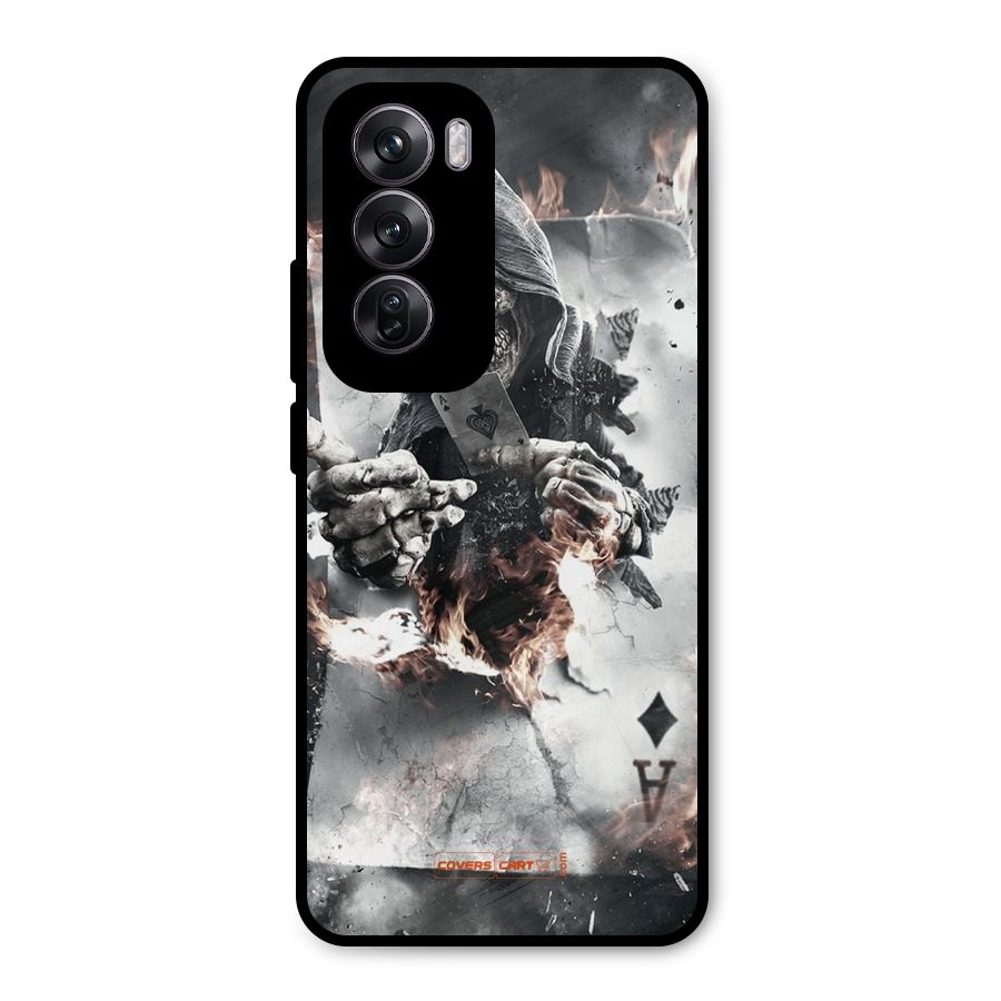 Skull with an Ace Metal Back Case for Oppo Reno12 Pro
