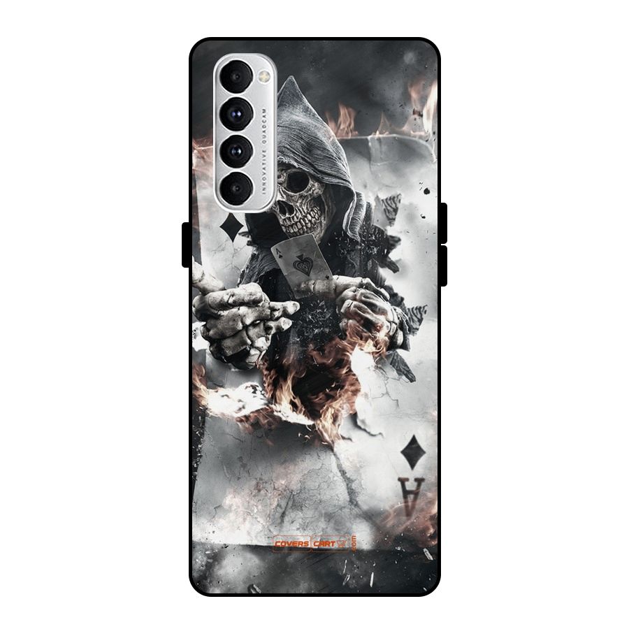 Skull with an Ace Metal Back Case for Oppo Reno4 Pro