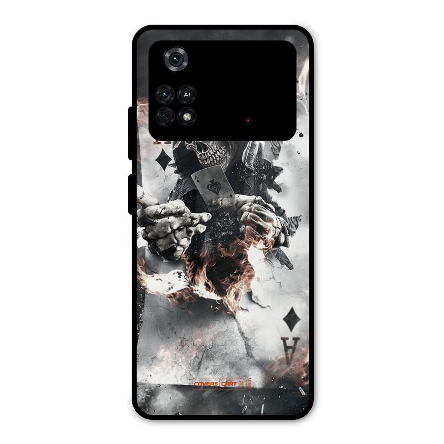 Skull with an Ace Metal Back Case for Poco M4 Pro 4G