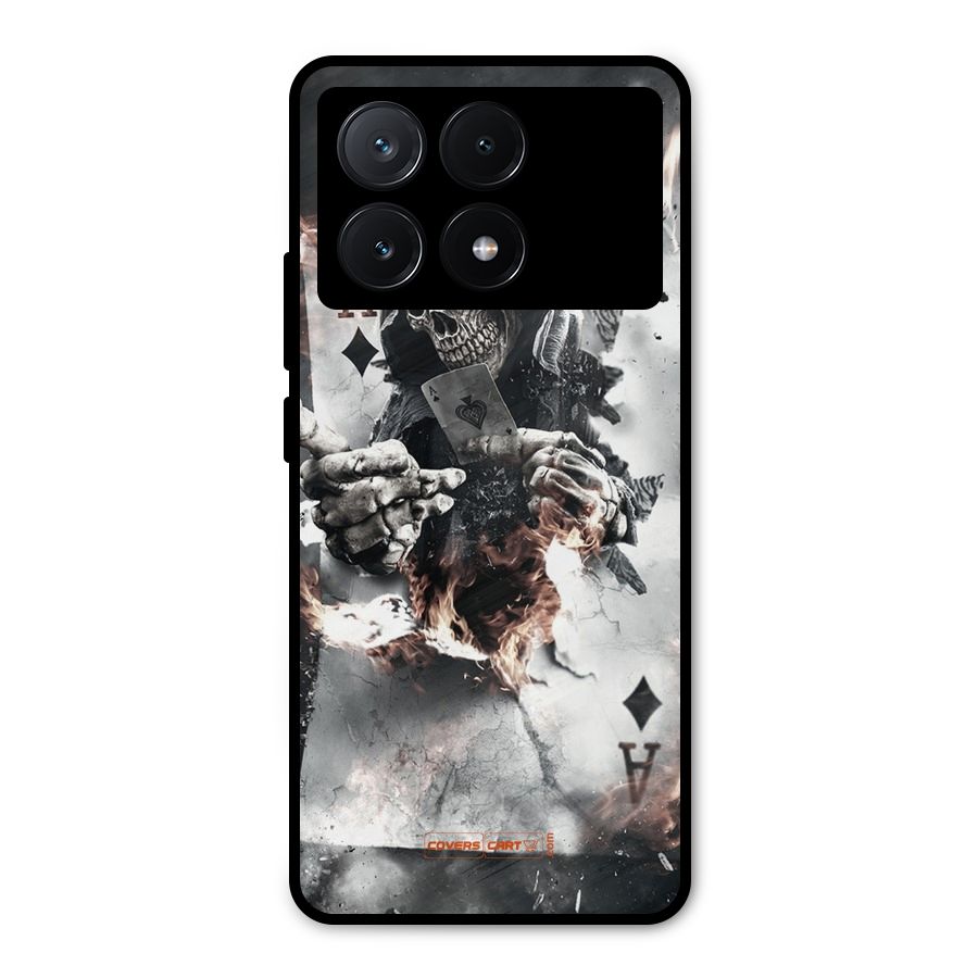 Skull with an Ace Metal Back Case for Poco X6 Pro