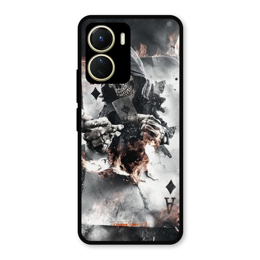 Skull with an Ace Metal Back Case for Vivo T2x