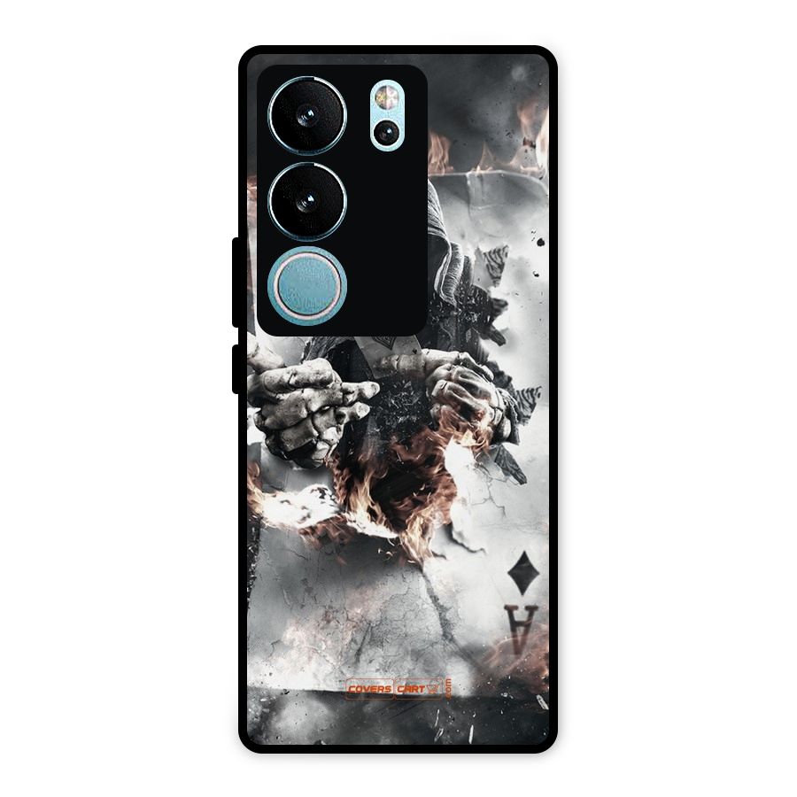 Skull with an Ace Metal Back Case for Vivo V29 Pro