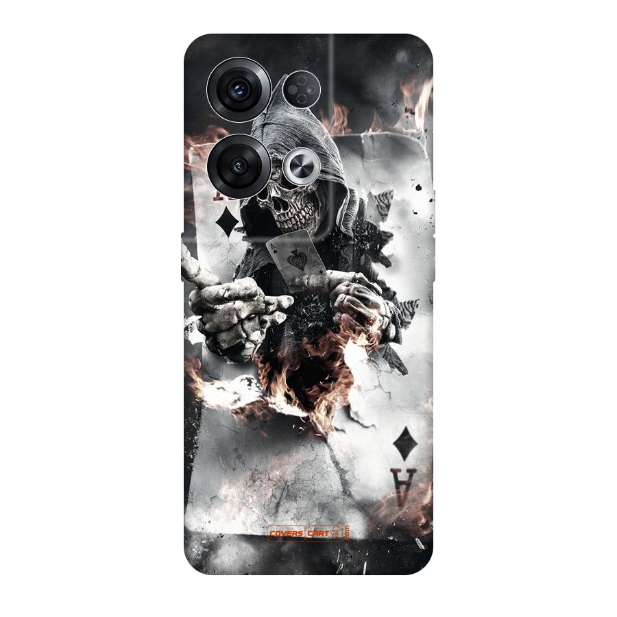 Skull with an Ace Original Polycarbonate Back Case for Oppo Reno8 Pro 5G