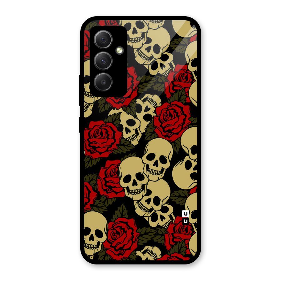 Skulled Roses Glass Back Case for Galaxy A34