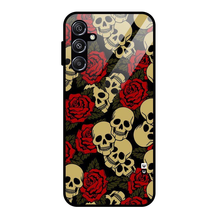 Skulled Roses Glass Back Case for Galaxy M34 5G