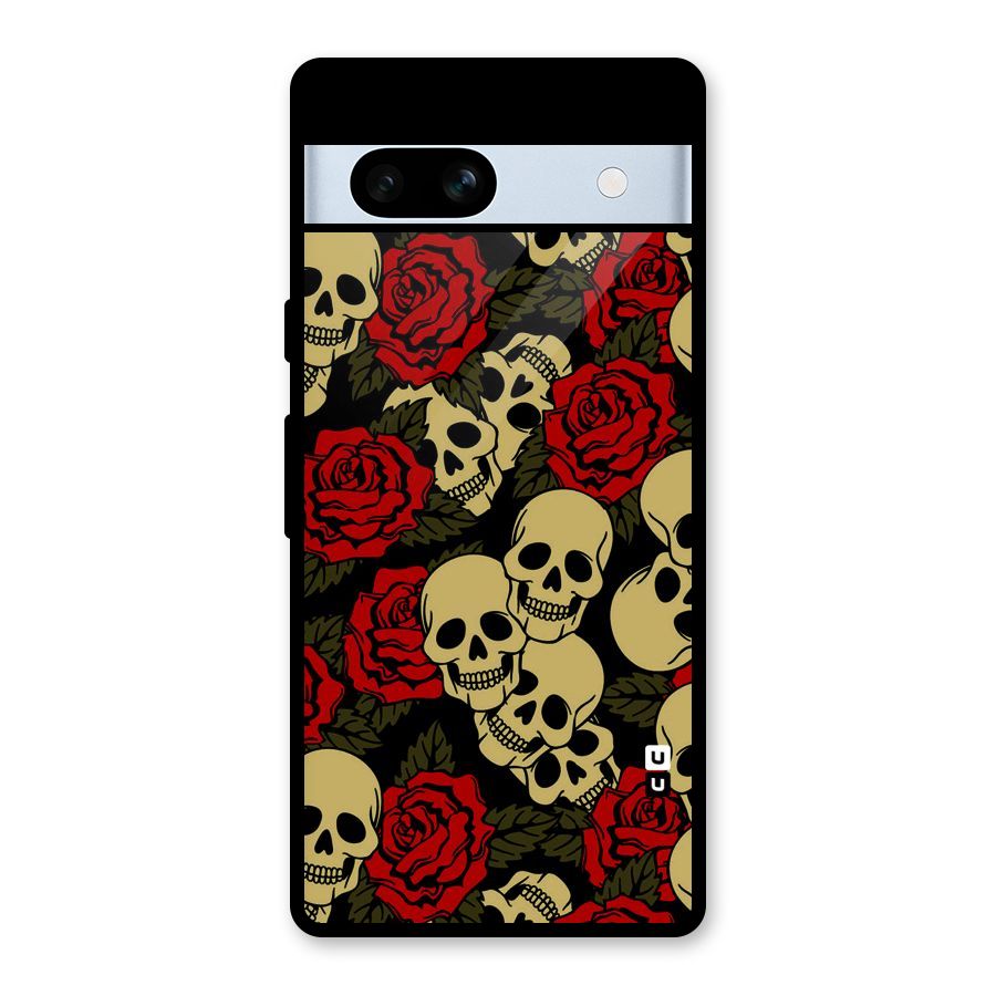Skulled Roses Glass Back Case for Google Pixel 7a