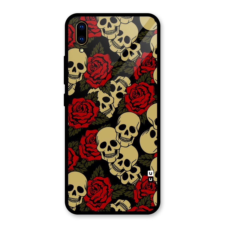 Skulled Roses Glass Back Case for Vivo V11 Pro