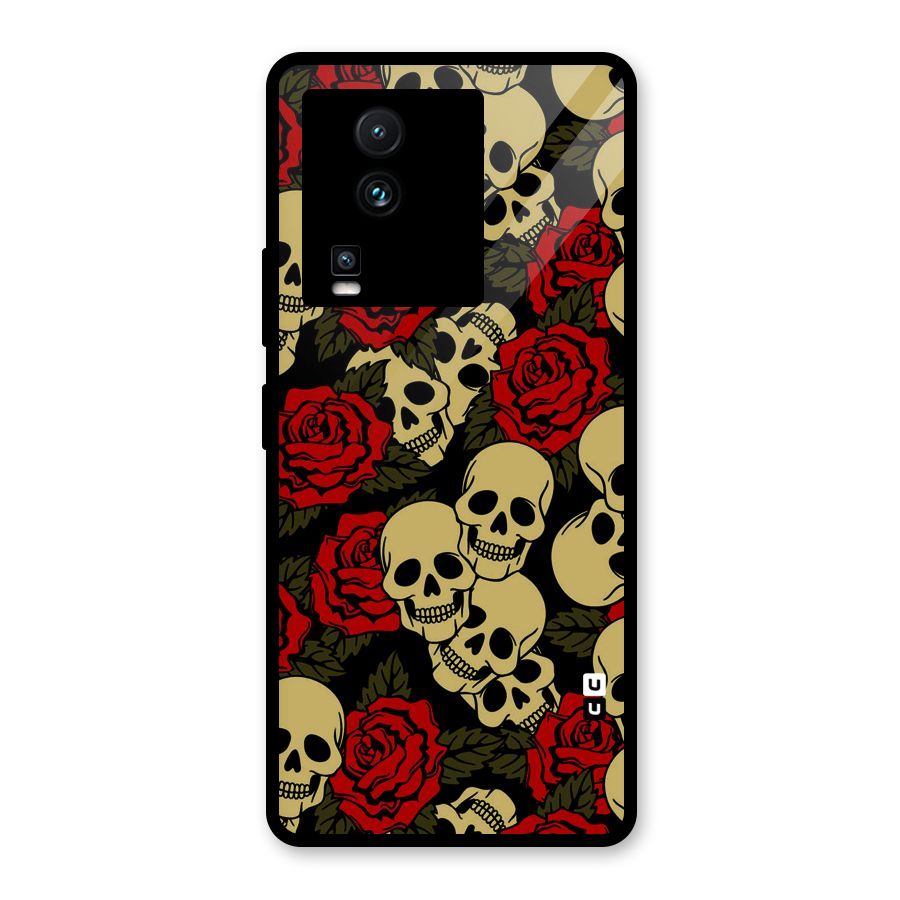 Skulled Roses Glass Back Case for Vivo iQOO Neo 7 Pro