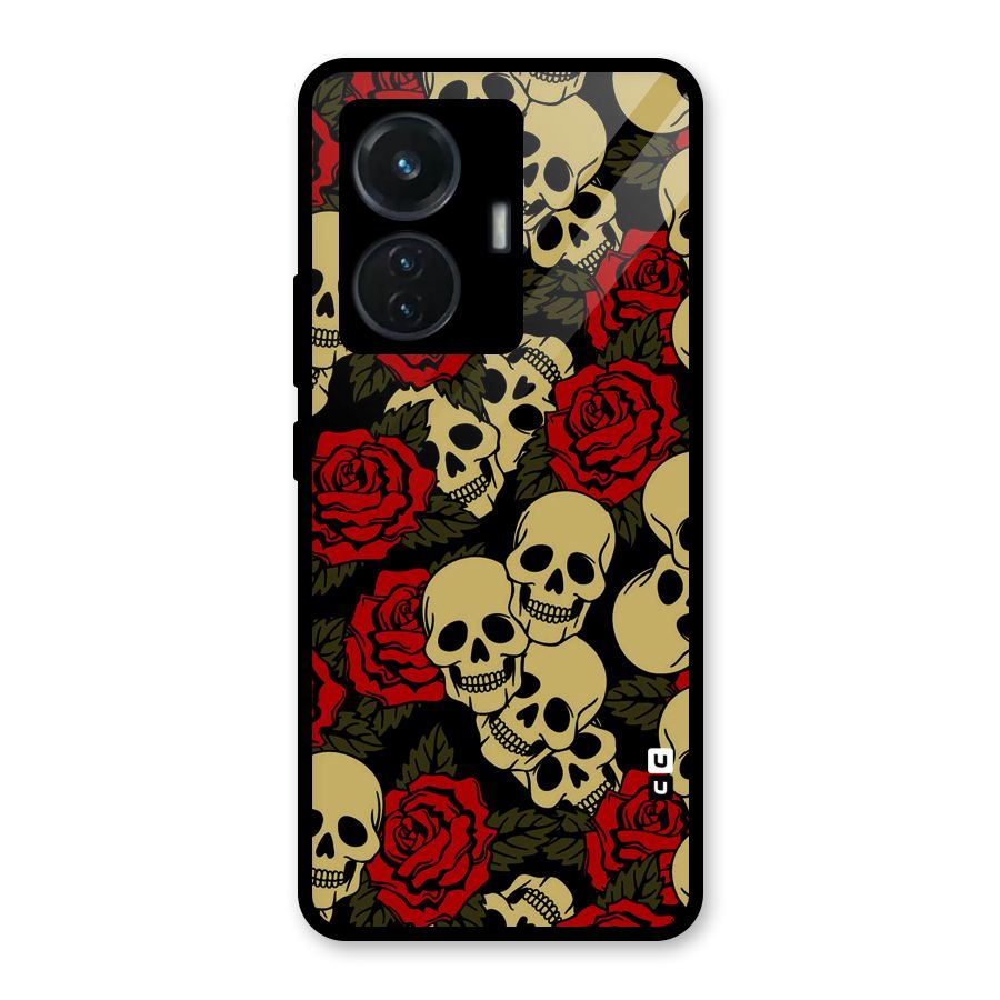 Skulled Roses Glass Back Case for iQOO Z6 44W
