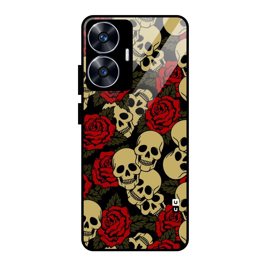Skulled Roses Glass Back Case for realme C55