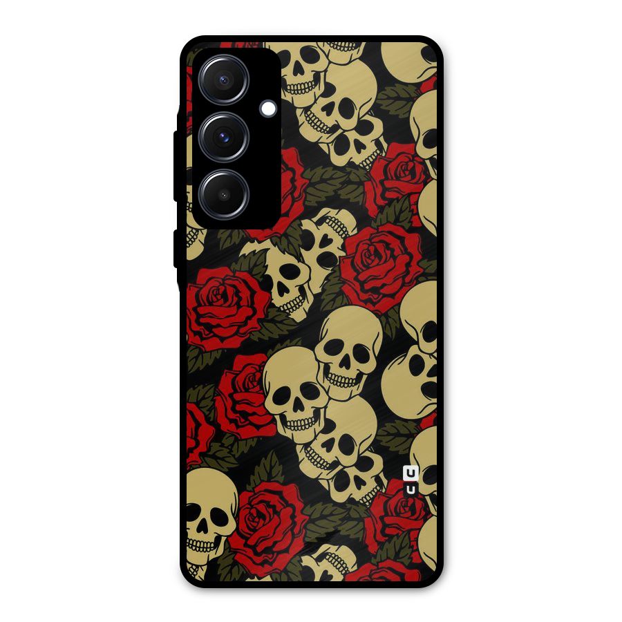 Skulled Roses Metal Back Case for Galaxy A55