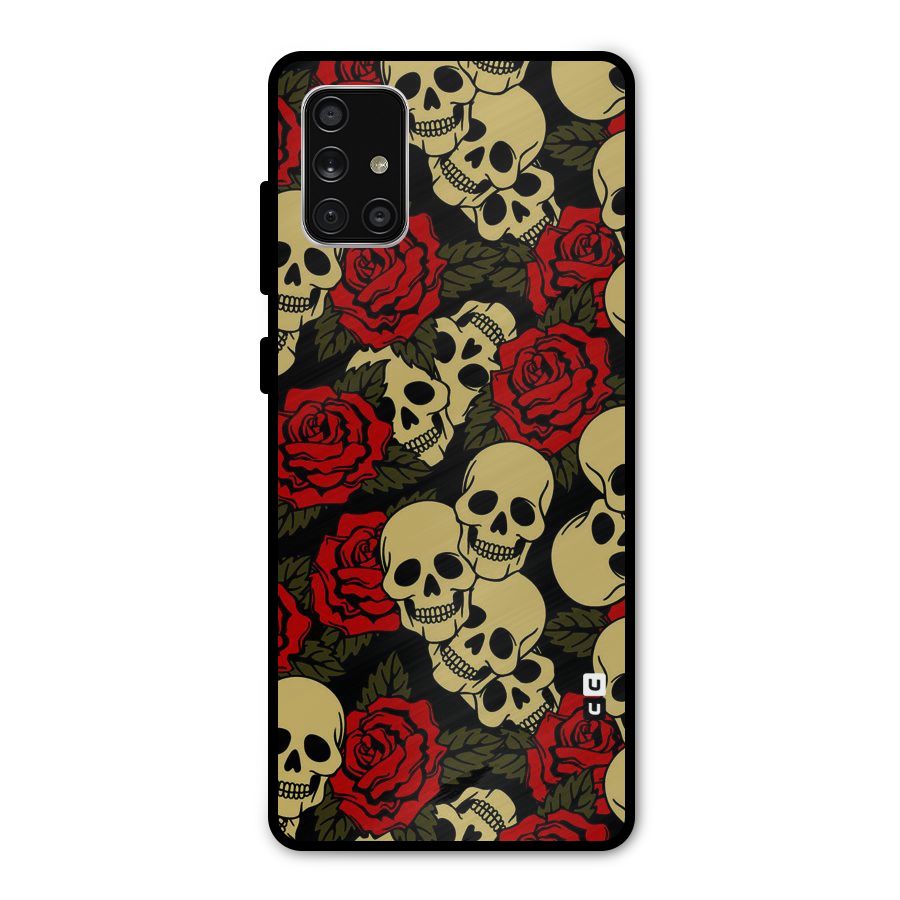 Skulled Roses Metal Back Case for Galaxy A71