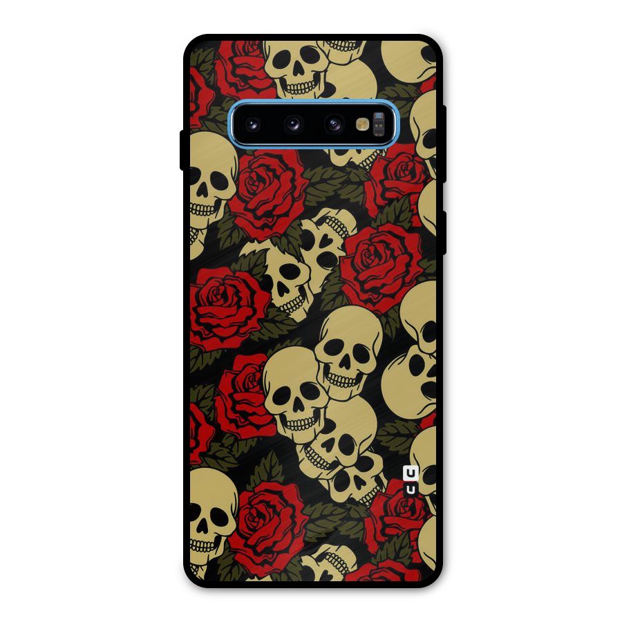 Skulled Roses Metal Back Case for Galaxy S10