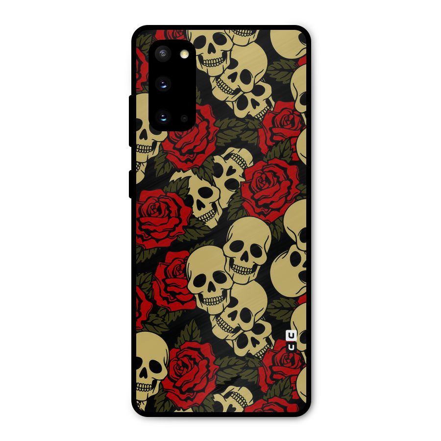 Skulled Roses Metal Back Case for Galaxy S20