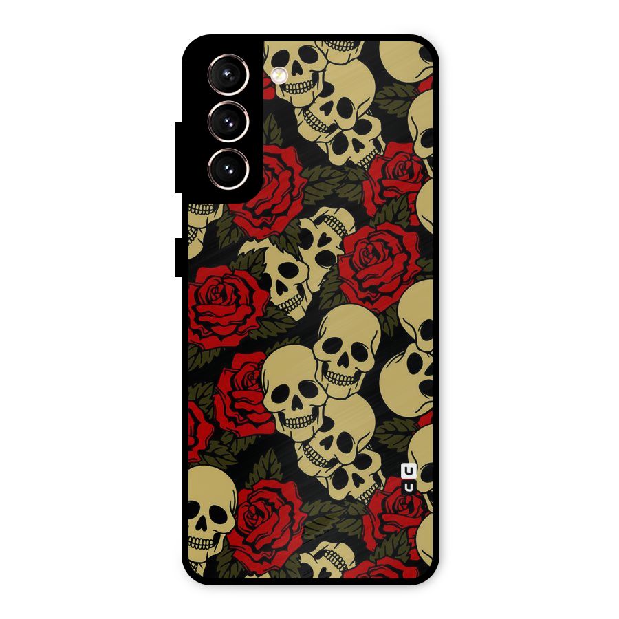 Skulled Roses Metal Back Case for Galaxy S21 5G