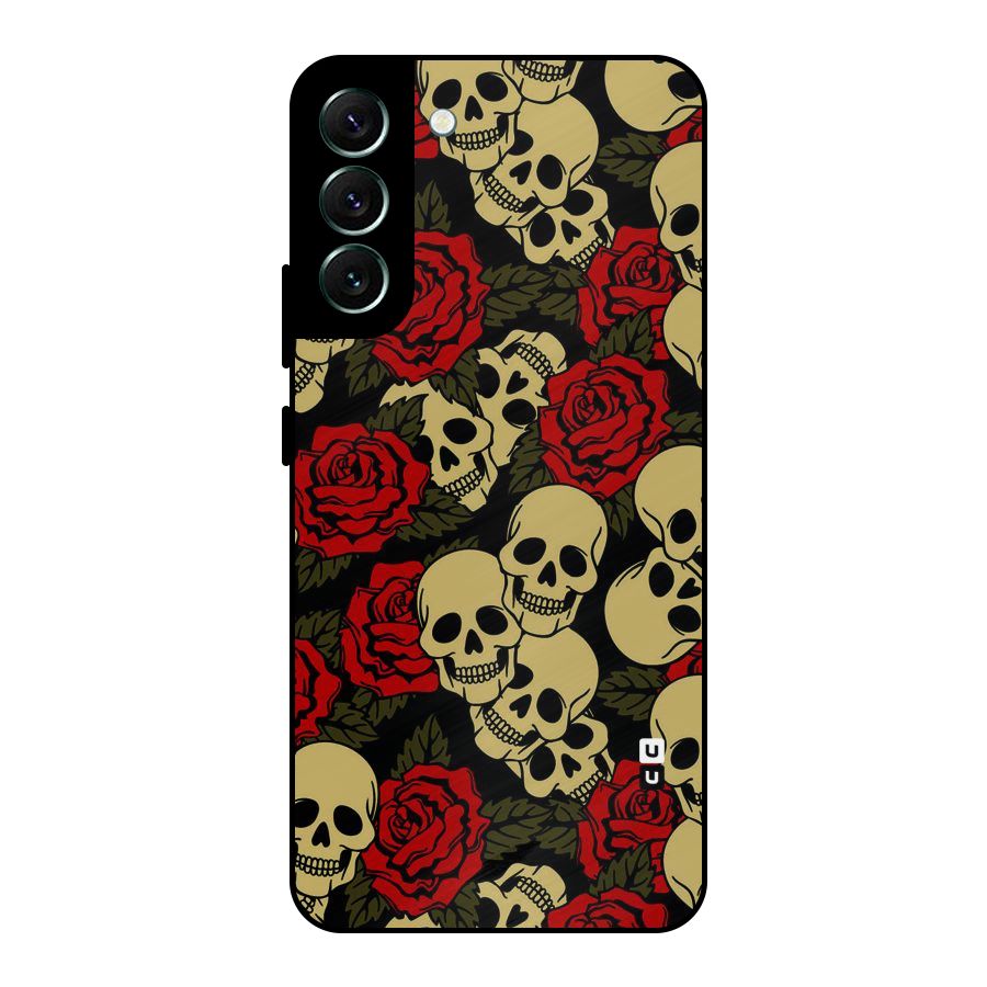 Skulled Roses Metal Back Case for Galaxy S22 Plus 5G