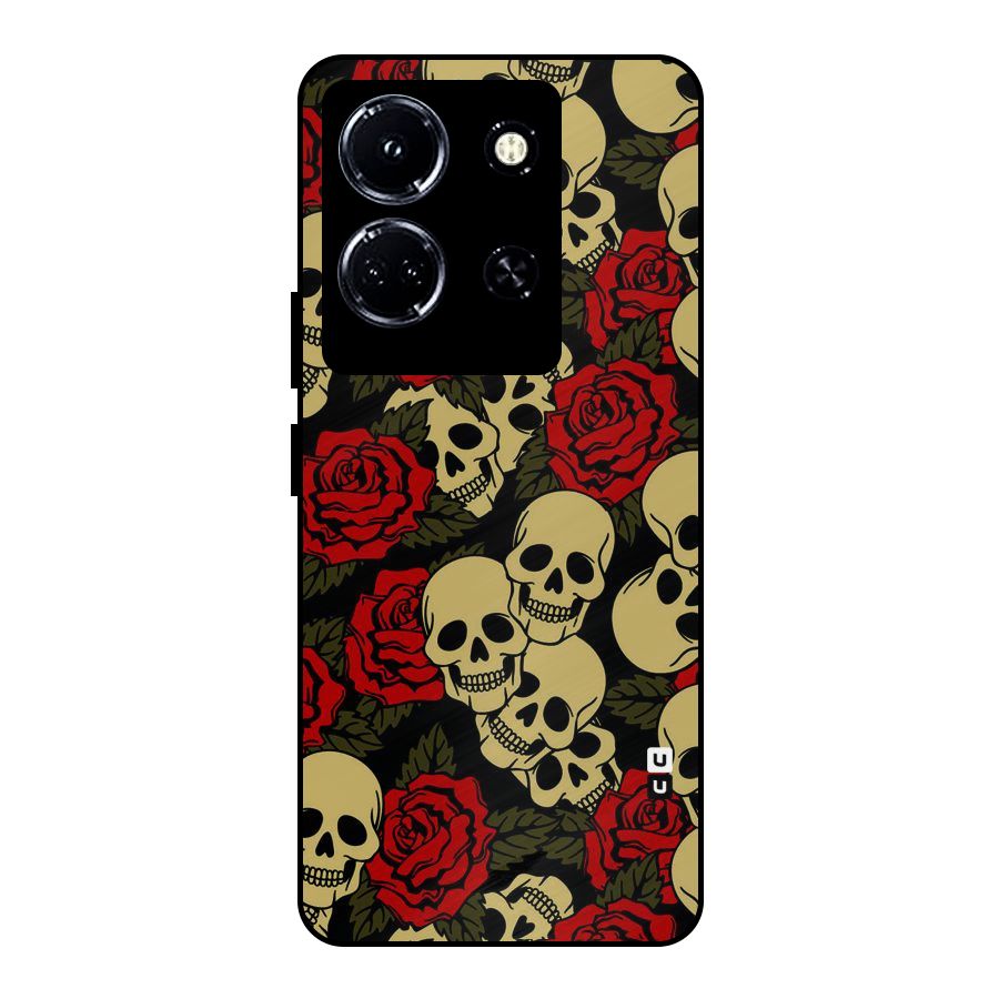 Skulled Roses Metal Back Case for Infinix Note 30 5G