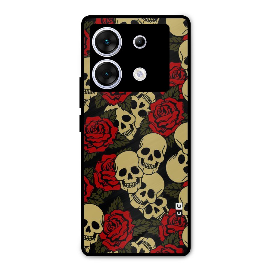Skulled Roses Metal Back Case for Infinix Zero 30 5G