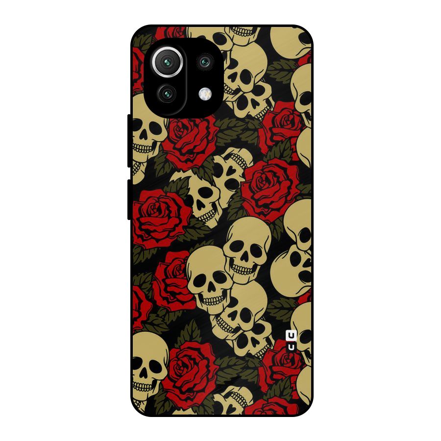 Skulled Roses Metal Back Case for Mi 11 Lite
