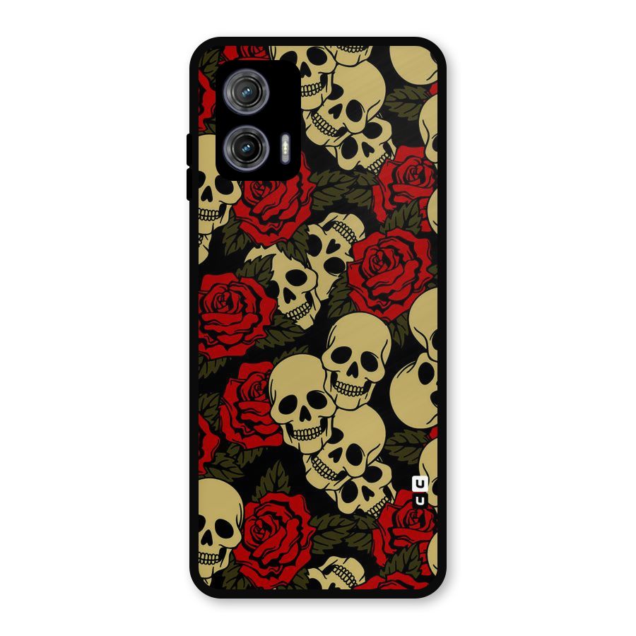Skulled Roses Metal Back Case for Moto G73