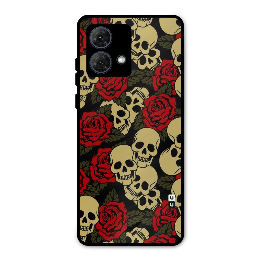 Skulled Roses Metal Back Case for Moto G84