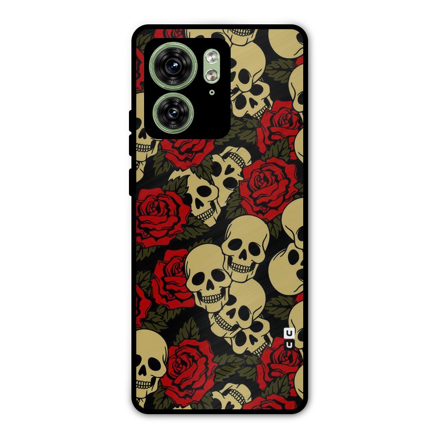 Skulled Roses Metal Back Case for Motorola Edge 40 5G