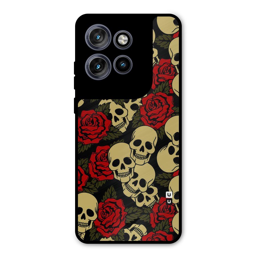 Skulled Roses Metal Back Case for Motorola Edge 50 Neo