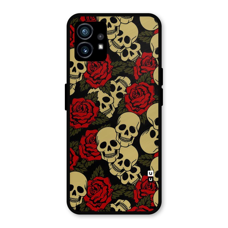 Skulled Roses Metal Back Case for Nothing Phone 1