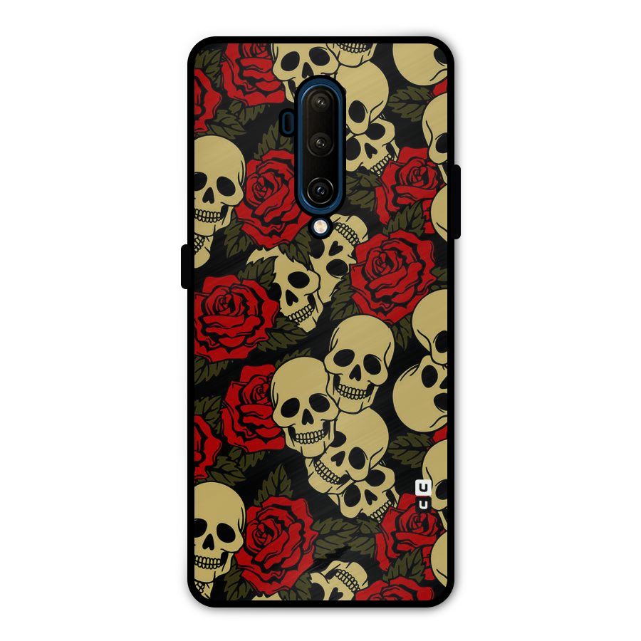 Skulled Roses Metal Back Case for OnePlus 7T Pro