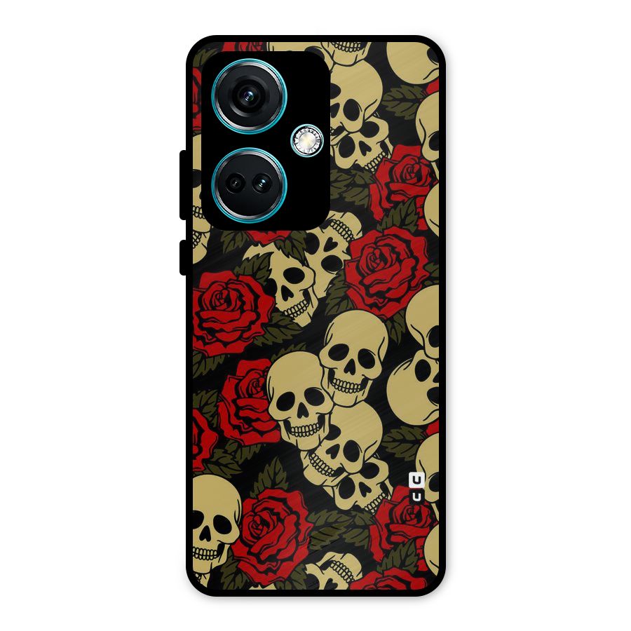 Skulled Roses Metal Back Case for OnePlus Nord CE 3 5G