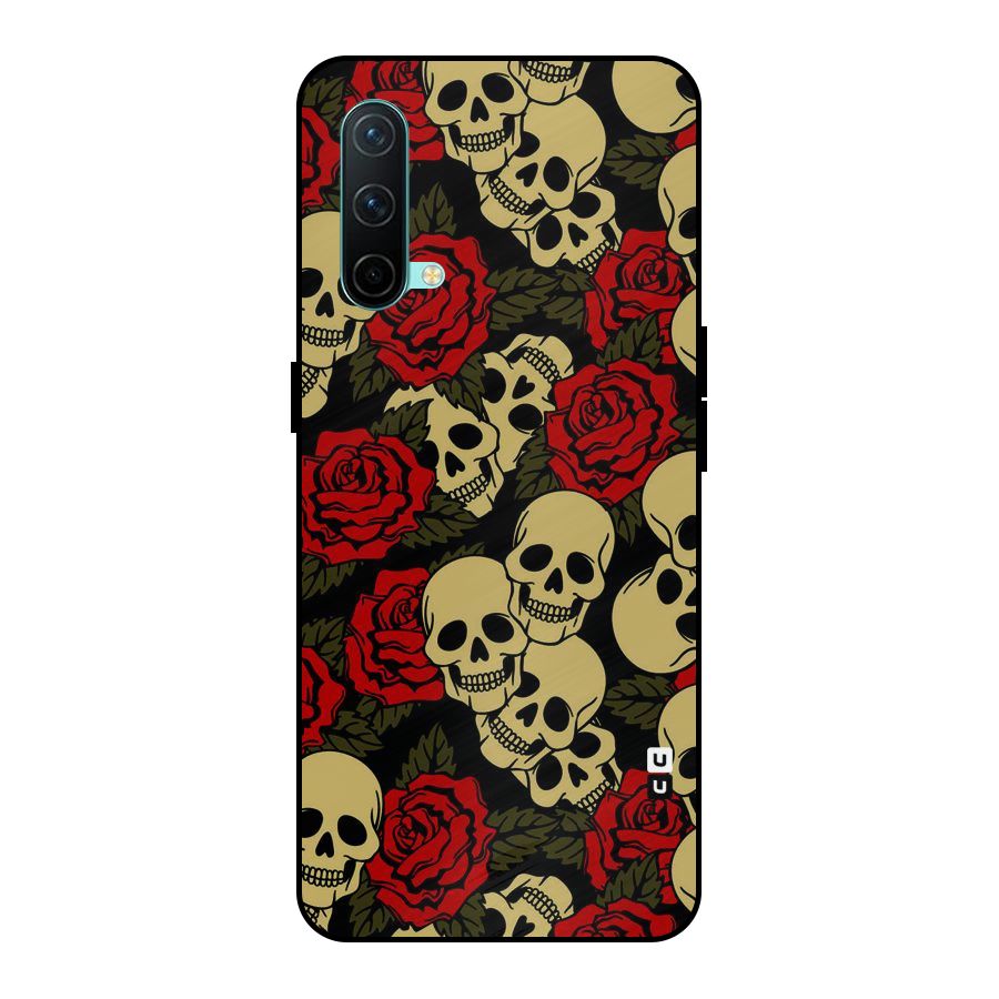 Skulled Roses Metal Back Case for OnePlus Nord CE 5G