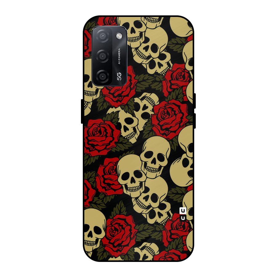 Skulled Roses Metal Back Case for Oppo A53s 5G