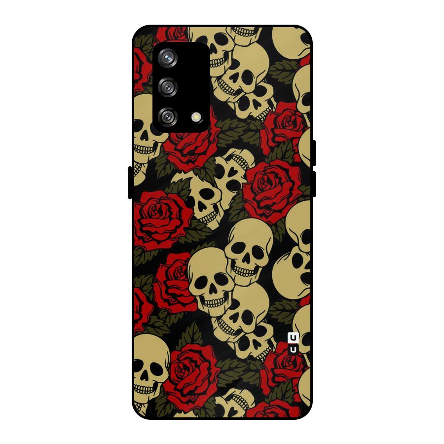 Skulled Roses Metal Back Case for Oppo F19