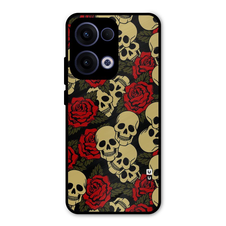 Skulled Roses Metal Back Case for Oppo Reno13