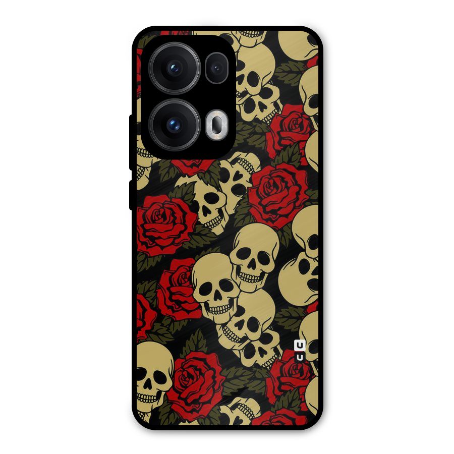 Skulled Roses Metal Back Case for Oppo Reno13 Pro
